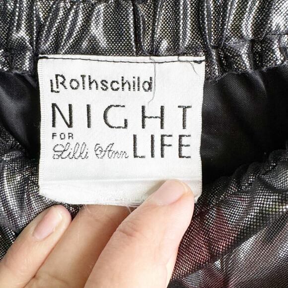 Vintage L Rothschild Night Life for Lilli Ann Metallic Pull on Pants Retro Small - Picture 5 of 13